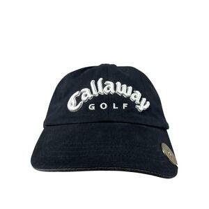Callaway Golf Hat Cap Strap Back One Size Mens Black Twill Baseball Embroidered‎